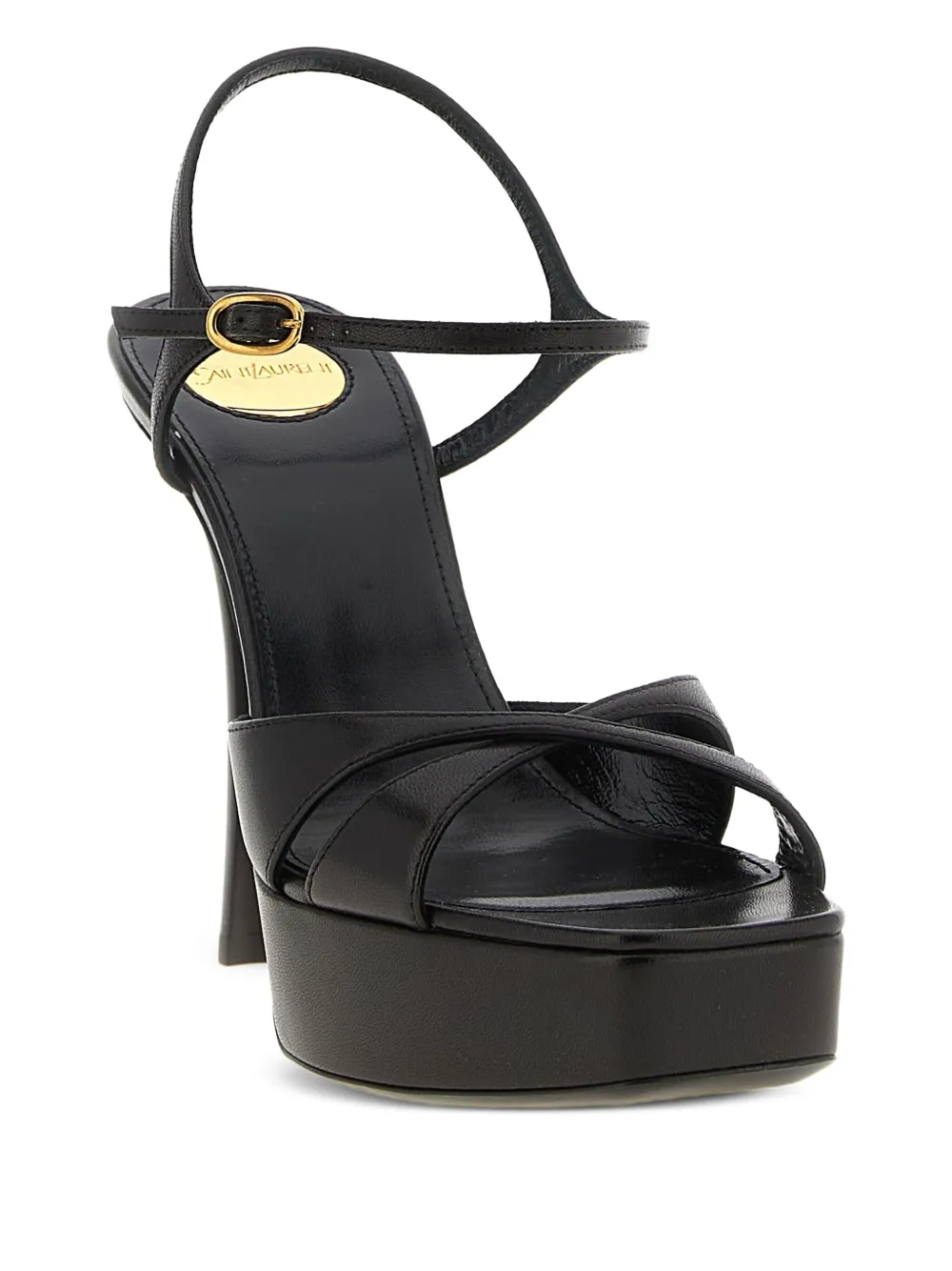 Saint Laurent 110 mm sandalen met gedraaid detail Zwart
