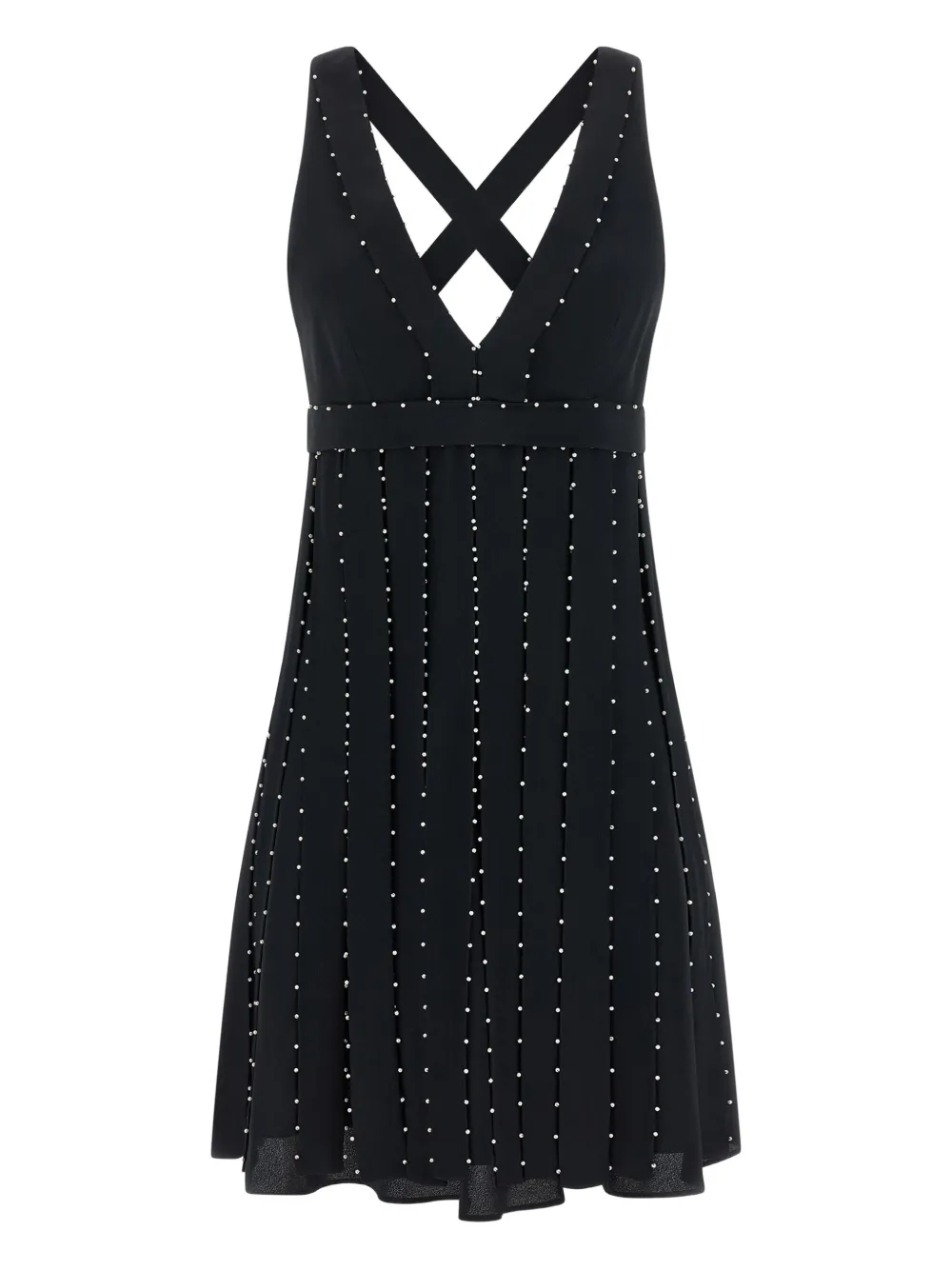 Giovanni Bedin Silk Blend Mini Dress With Pearl In Black