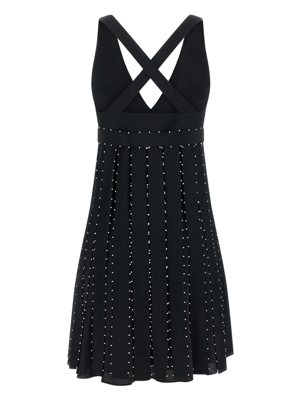 Giovanni Bedin Silk Blend Mini Dress With Pearl In Black