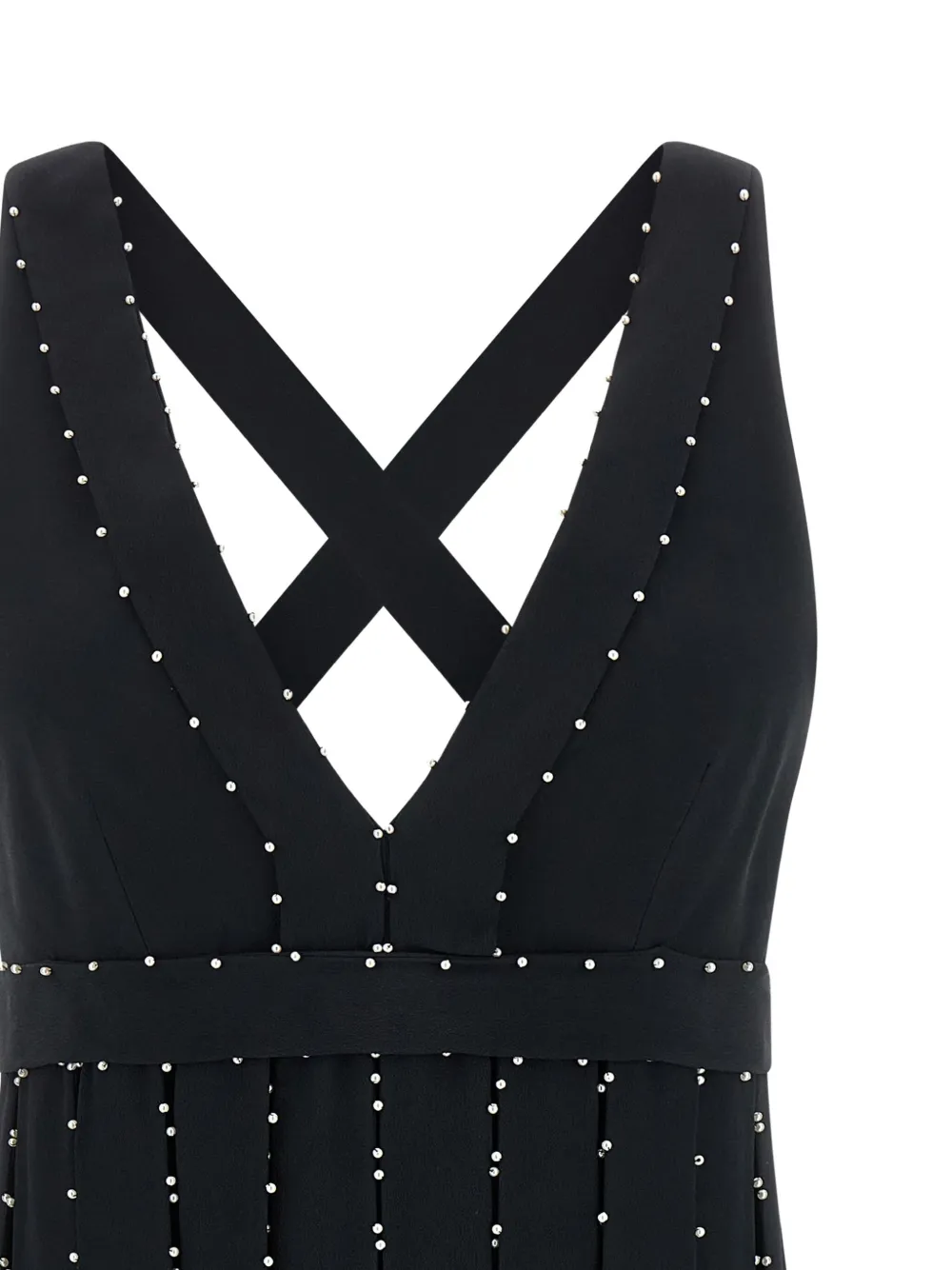 Giovanni Bedin Silk Blend Mini Dress With Pearl In Black