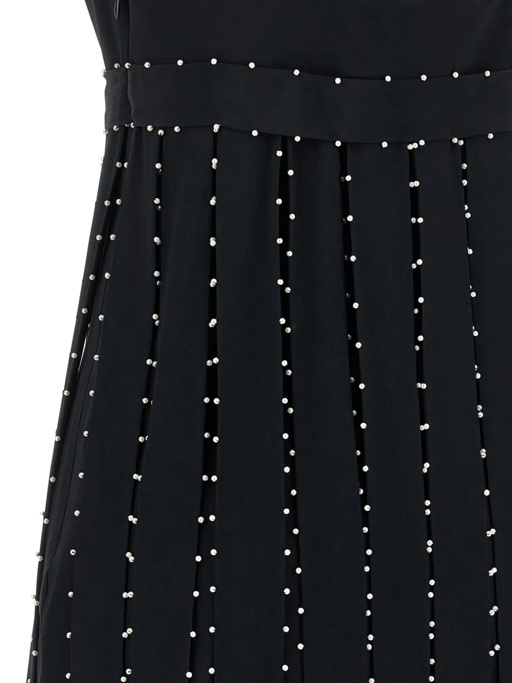Giovanni Bedin Silk Blend Mini Dress With Pearl In Black