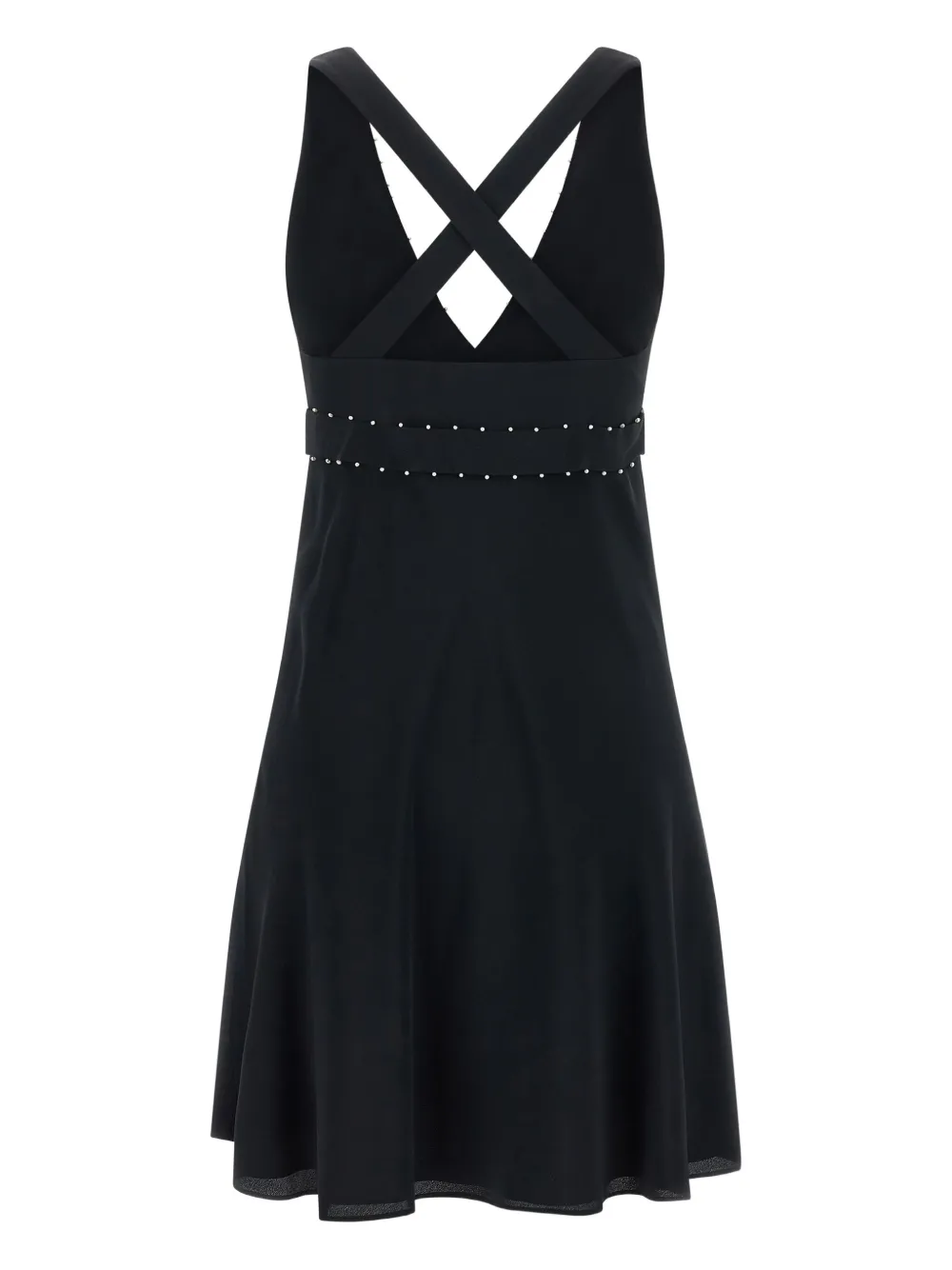 Giovanni Bedin Silk Blend Mini Dress With Pearl In Black