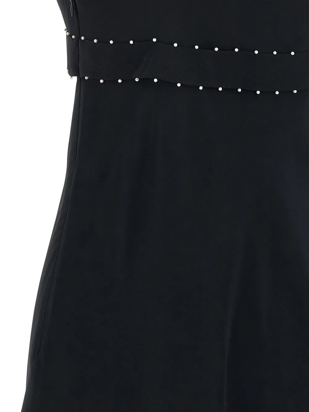 Giovanni Bedin Silk Blend Mini Dress With Pearl In Black