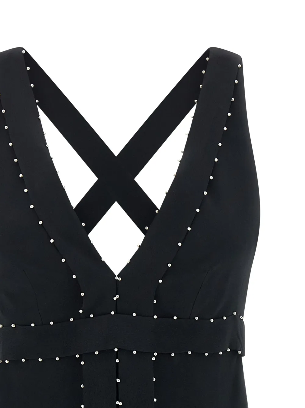 Giovanni Bedin Silk Blend Mini Dress With Pearl In Black