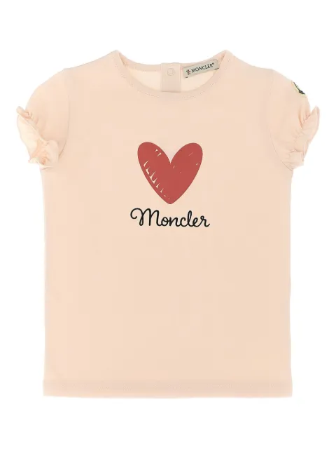 Moncler Enfant heart-print ruffled T-shirt