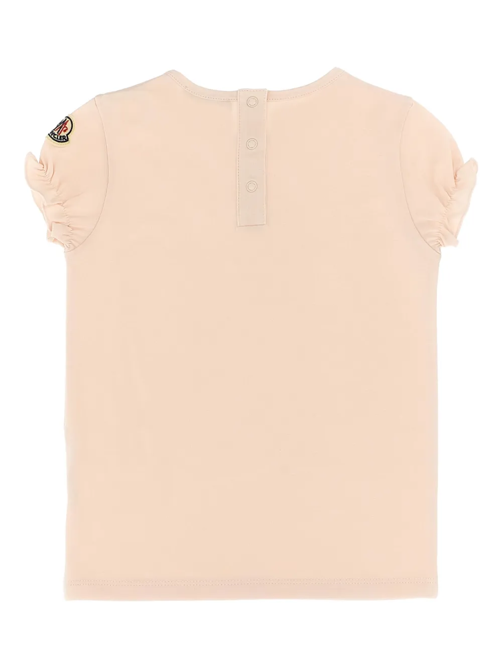 Moncler Enfant T-shirt met ruches en hartprint Roze