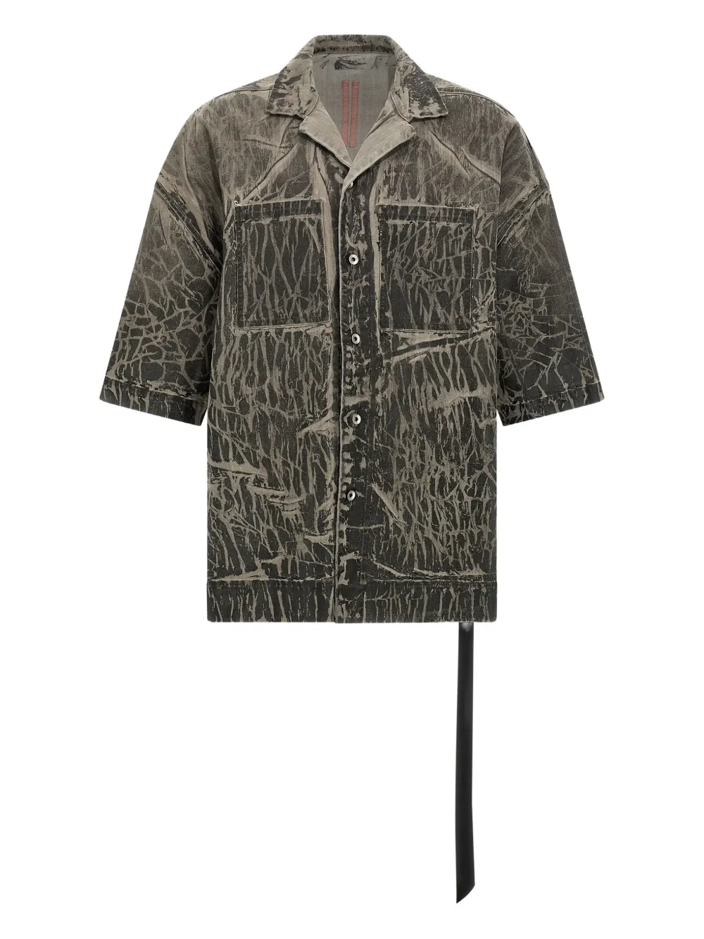 Rick Owens DRKSHDW Magnum Tommy crackle-effect shirt Grijs