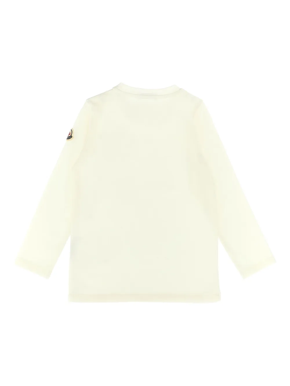 Moncler Enfant T-shirt met lange mouwen en zak met teddybeer Wit