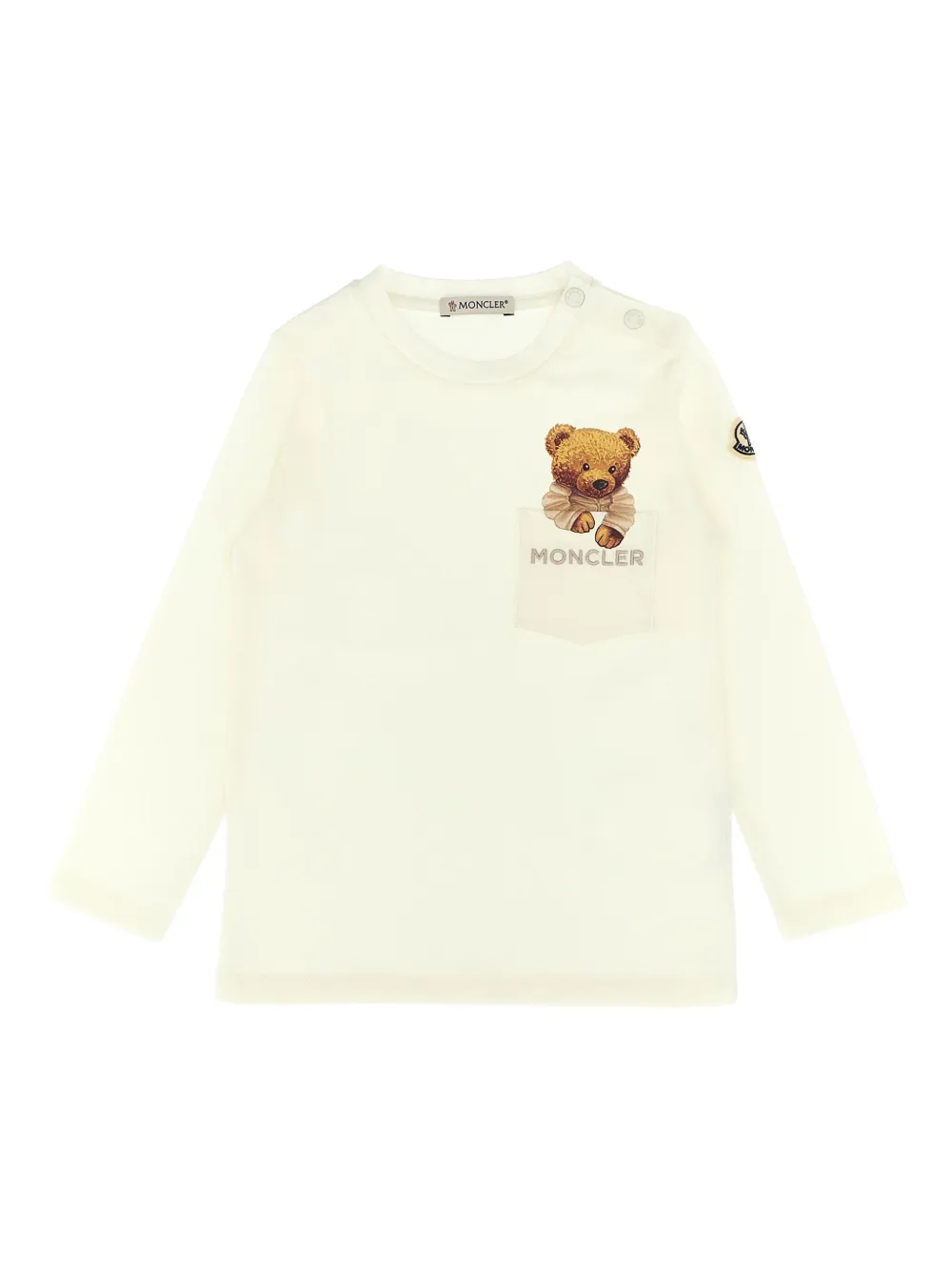 Moncler Enfant teddy-pocket long-sleeve T-shirt Wit