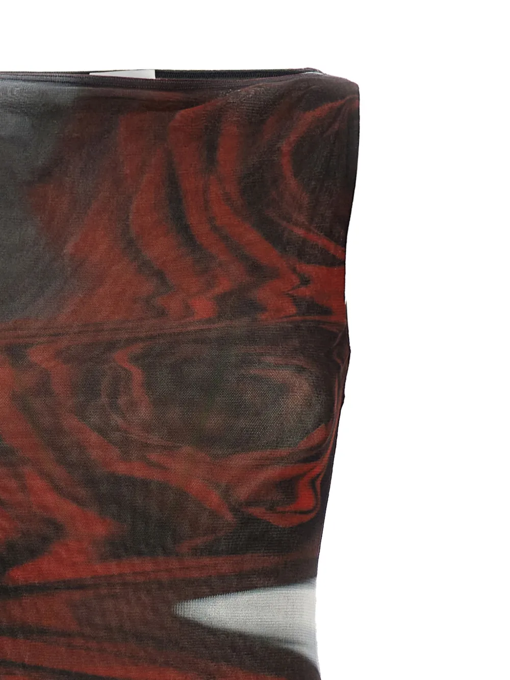 Jean Paul Gaultier The Long Red Blurry tulle maxi dress Rood