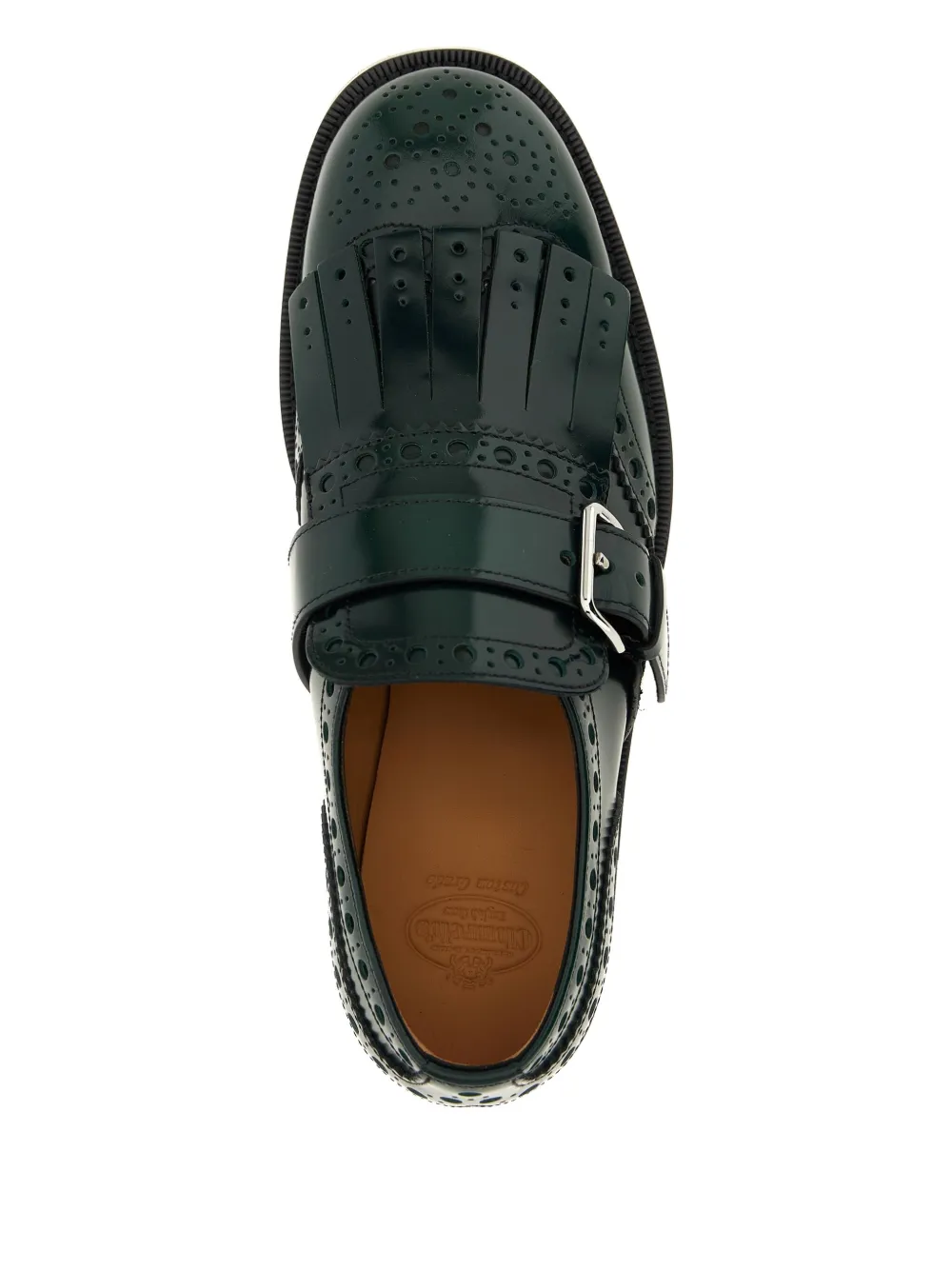 Church's Lace Up Shoes With Brogue And Fringe Detail In Green