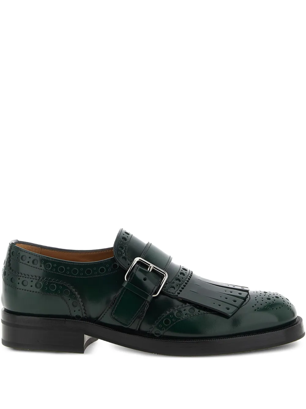 Church's fringe brogue buckle shoes | Green | Image 1
