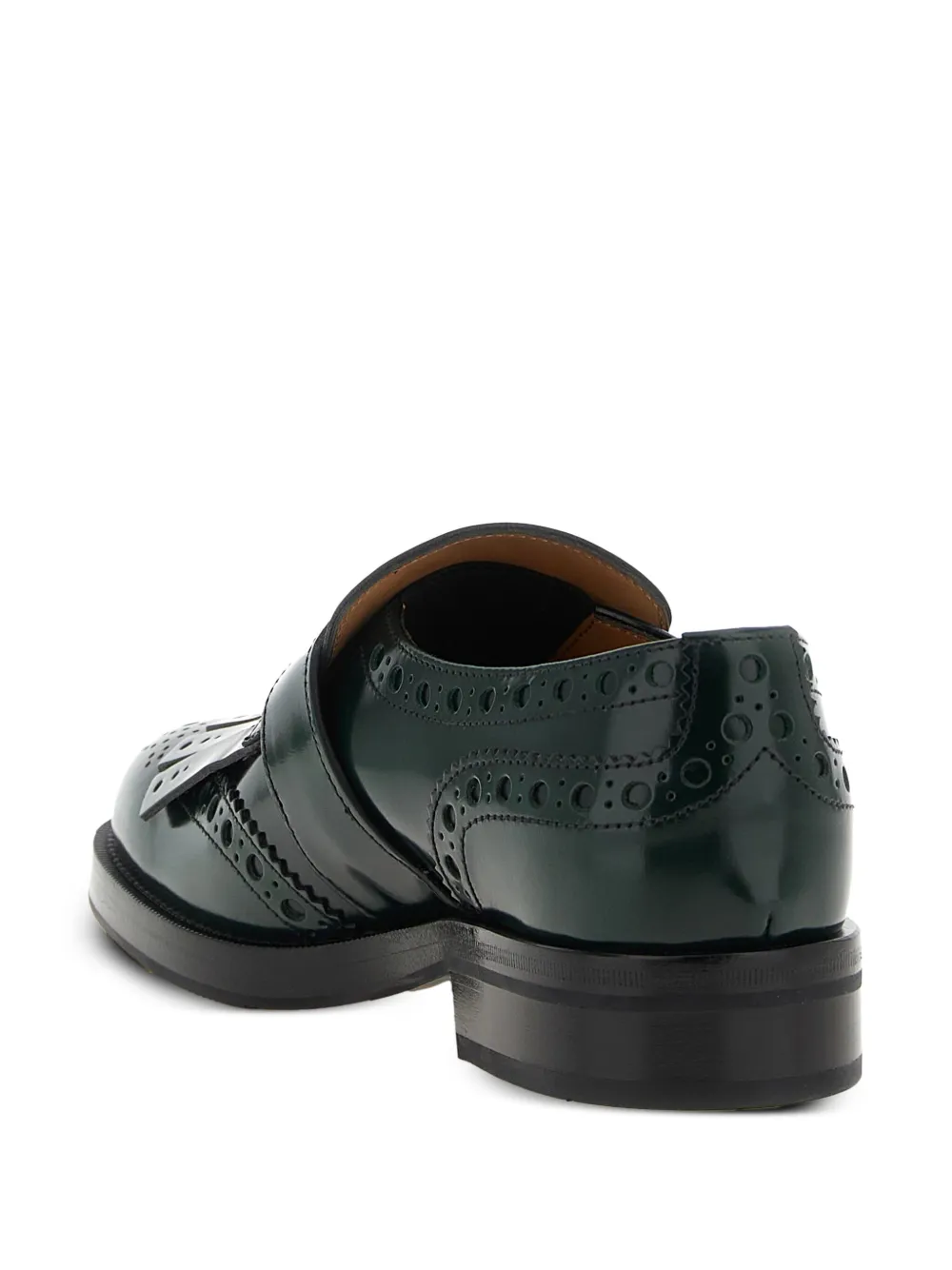 Church's fringe brogue buckle shoes Green