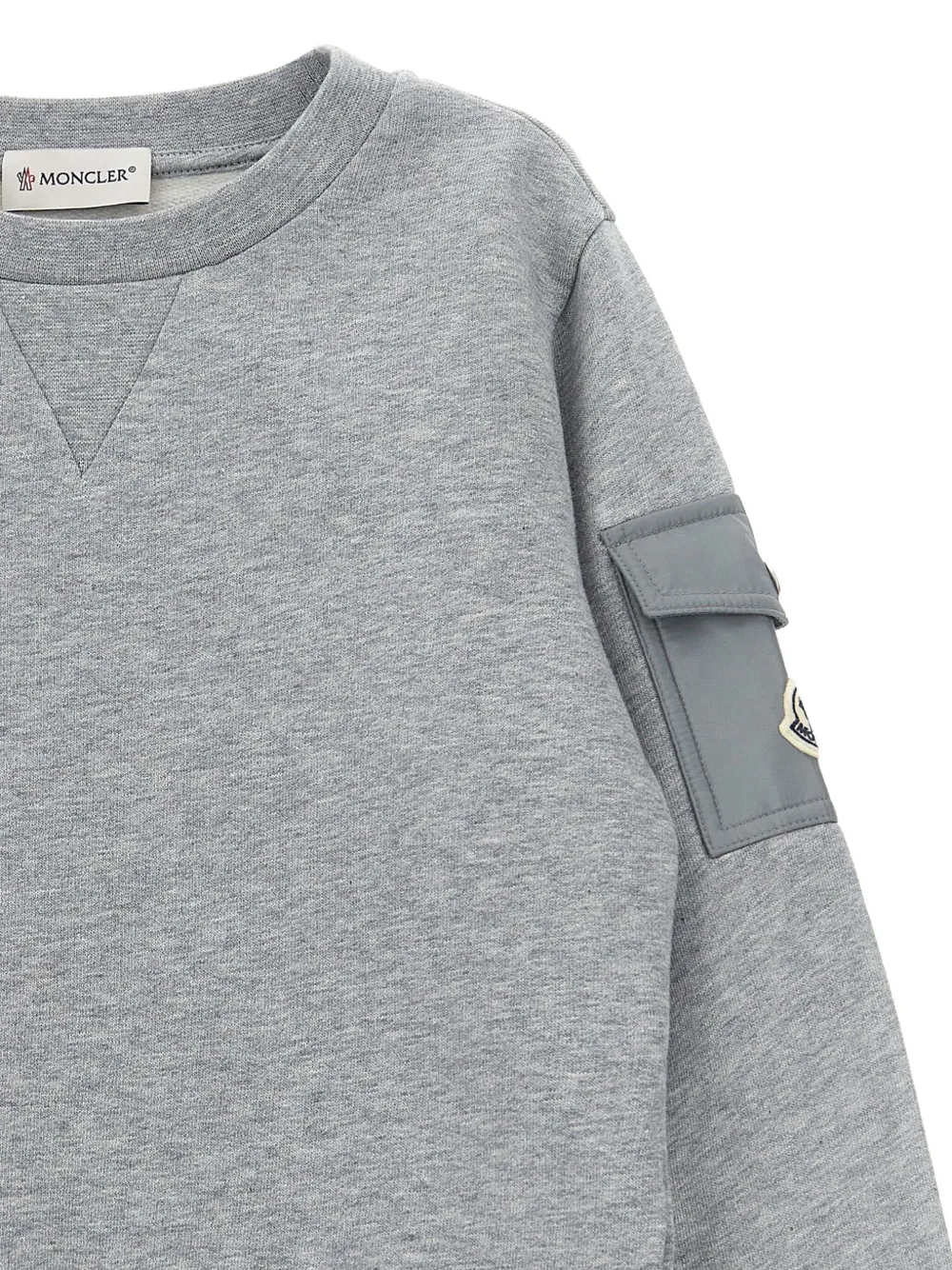 Moncler Enfant crew-neck cargo-pocket sweatshirt Grijs