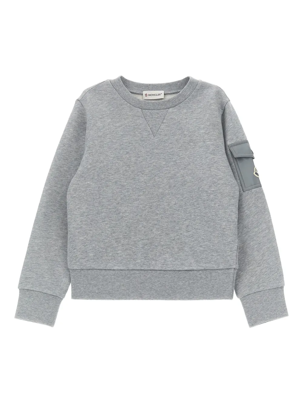 Moncler Enfant crew-neck cargo-pocket sweatshirt Grijs