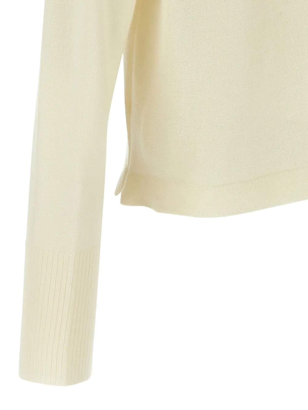 Ma'ry'ya Wool Sweater With Relaxed Fit And Chest Pocket In Neutral