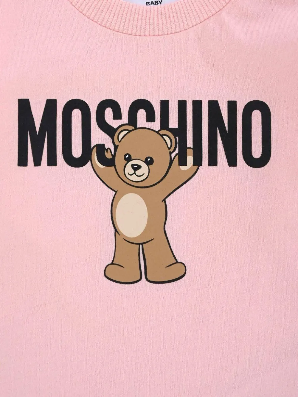 Moschino Teddy Logo Cotton T-shirt In Pink