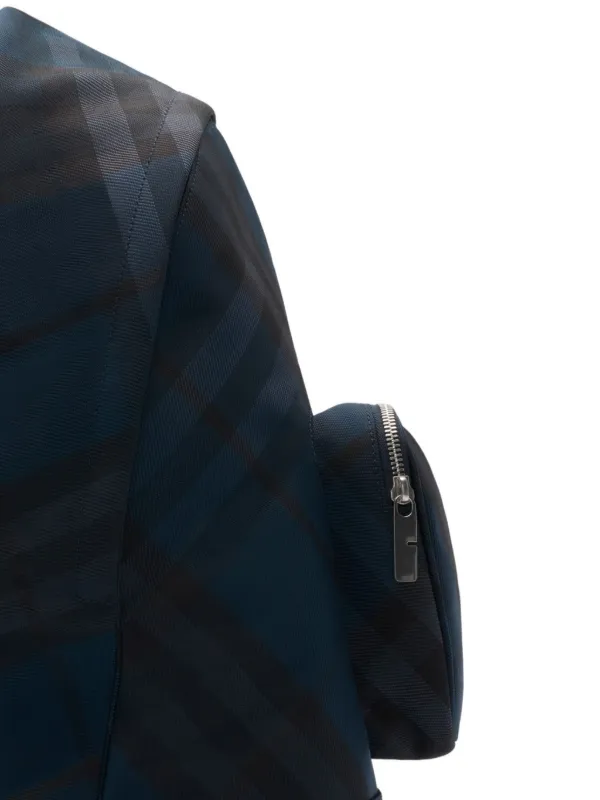 burberry leather trim london check backpack "Check" Nylon Blue - Men it captivates with its classic Burberry Grid Backpack