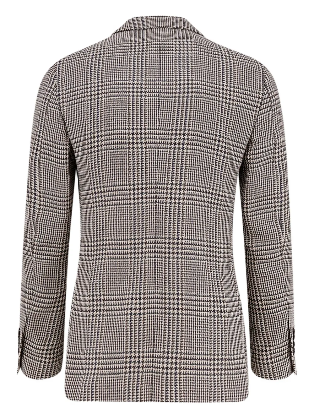 Lardini Houndstooth Wool And Silk-blend Blazer In Gray