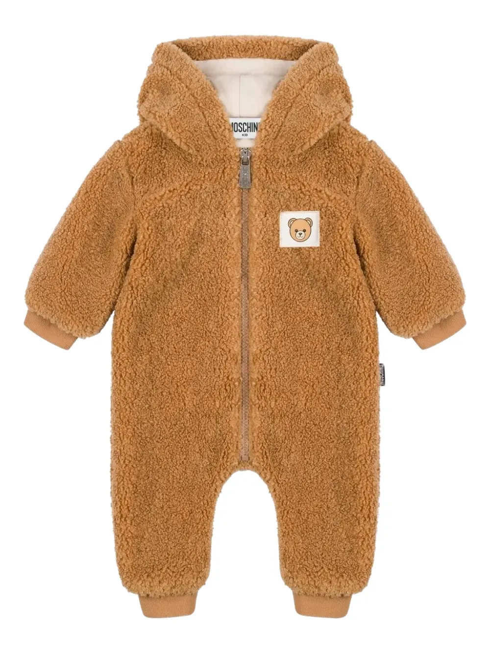 Moschino Kids teddy hooded playsuit - Braun