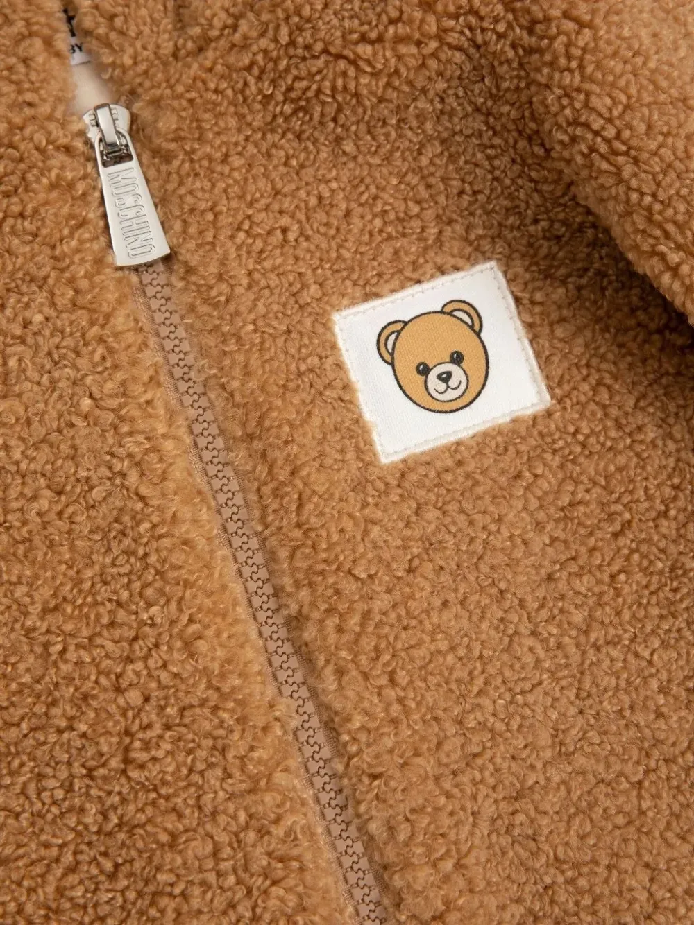 Moschino Kids Teddy playsuit met capuchon Bruin