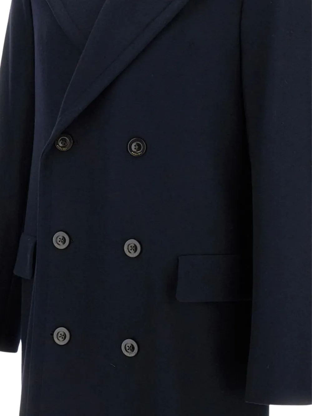 Boglioli Jas met ceintuur en dubbele rij knopen Blauw