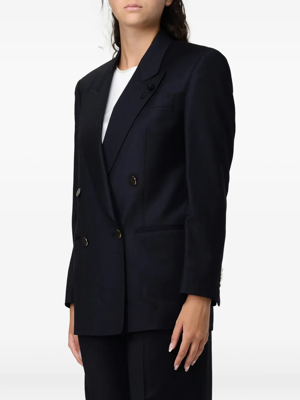 Lardini Double-breasted Jacket In Blue