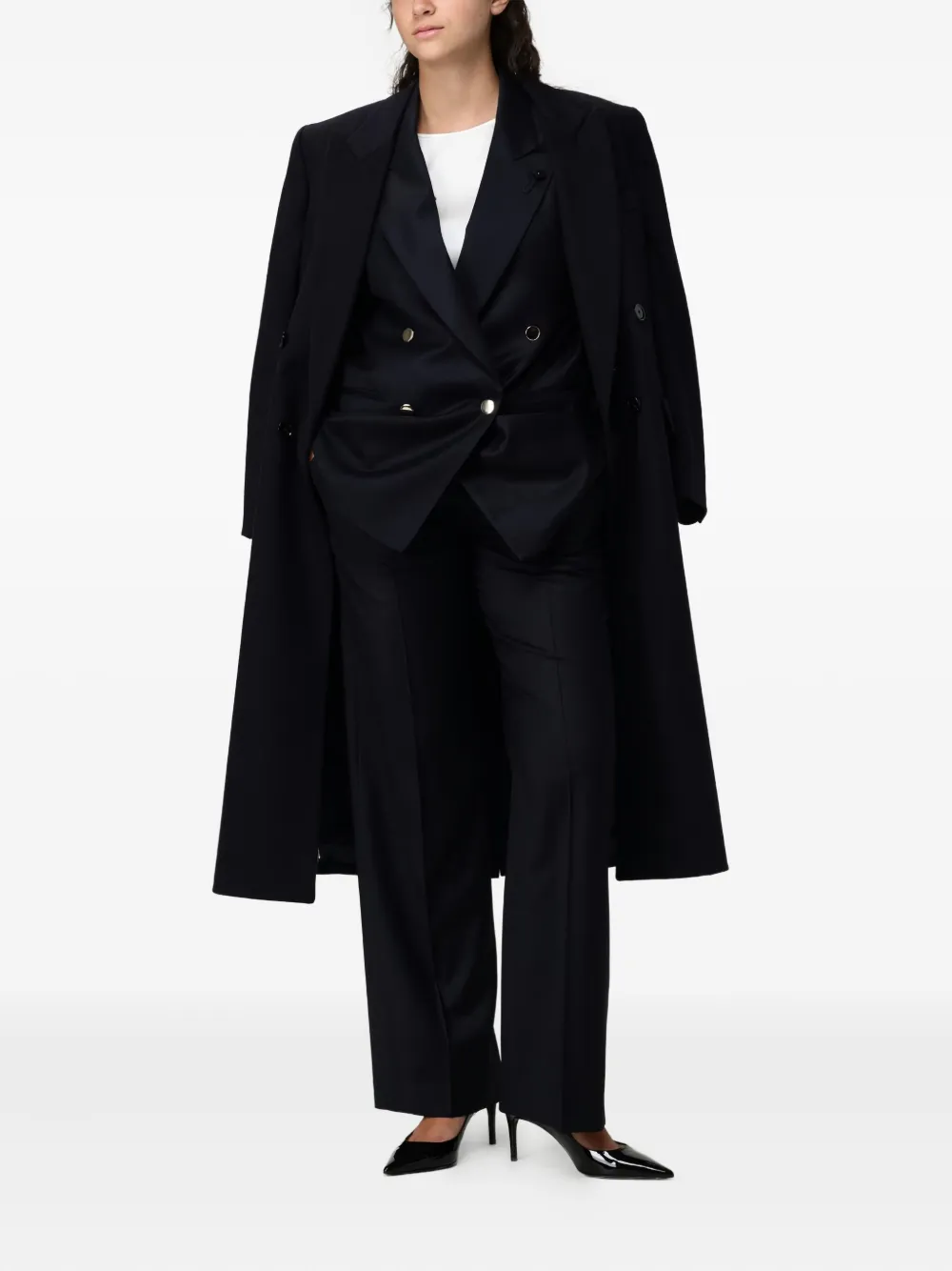 Lardini Double-breasted Jacket In Blue