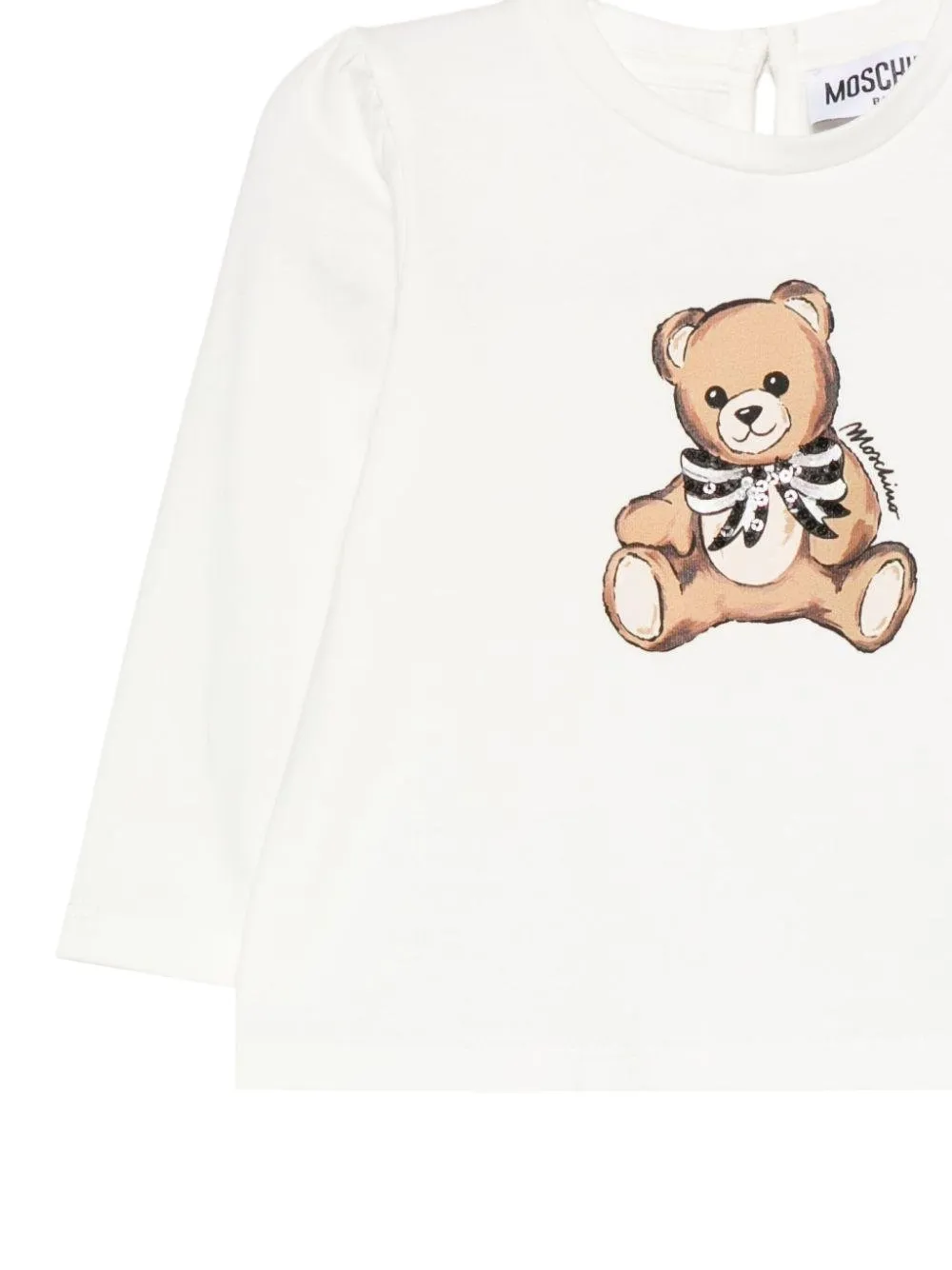 Moschino Kids T-shirt met lange mouwen en teddybeerprint Wit