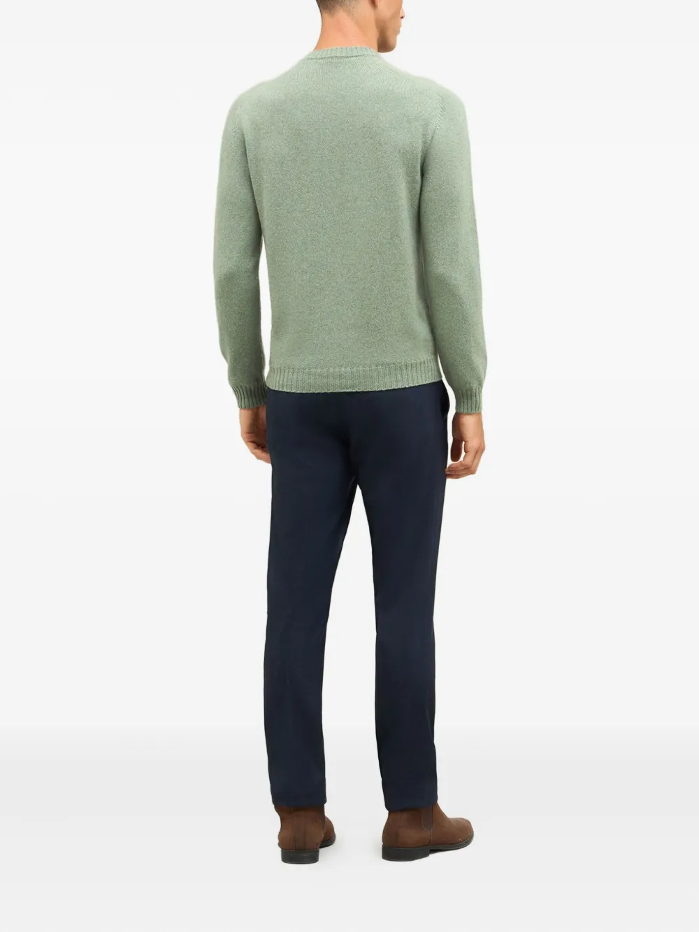 Boglioli Trui met ronde hals en lange mouwen Groen