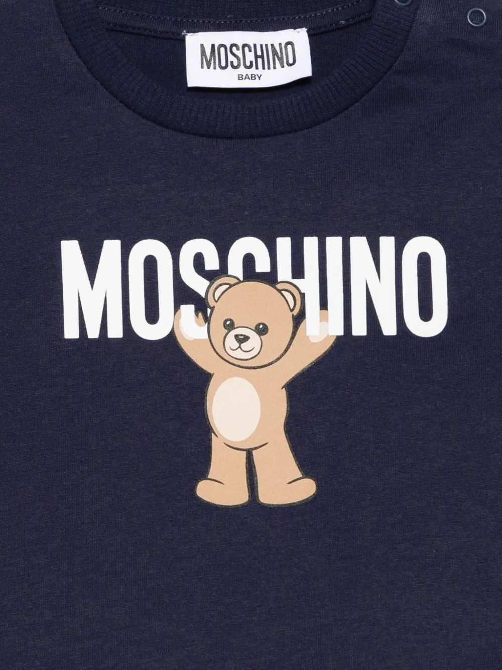 Moschino Teddy Bear Cotton T-shirt In Blue