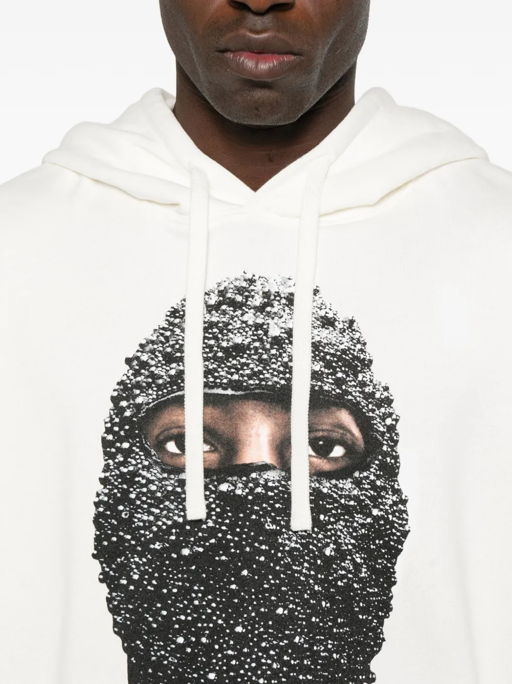Ih Nom Uh Nit Balaclava-print Hoodie In White