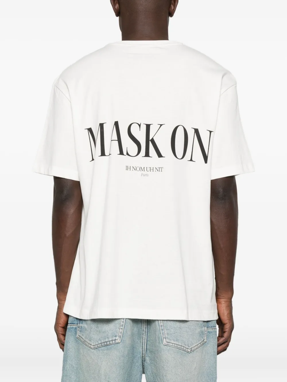 Ih Nom Uh Nit Cracked-face Print T-shirt In White