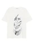 Ih Nom Uh Nit cracked-face print T-shirt - White