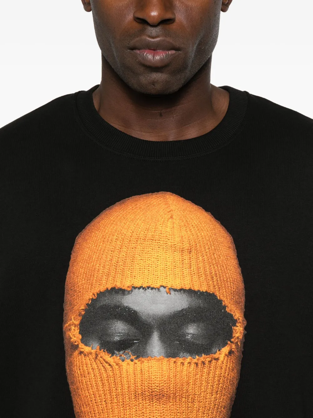 Ih Nom Uh Nit Balaclava-necklace Sweatshirt In Black