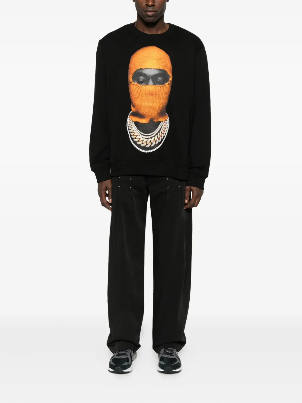 Ih Nom Uh Nit Balaclava-necklace Sweatshirt In Black