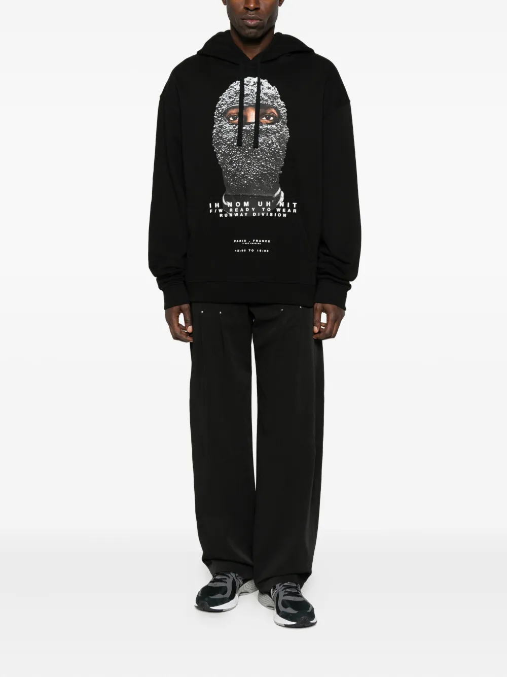 Ih Nom Uh Nit Crystal-mask Print Hoodie In Black