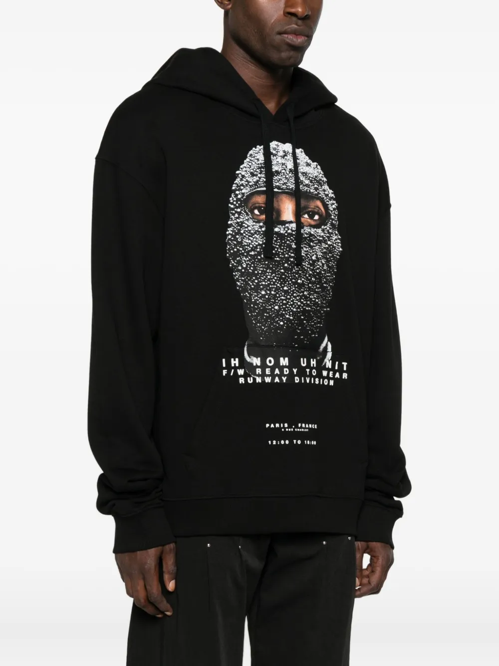 Ih Nom Uh Nit Crystal-mask Print Hoodie In Black
