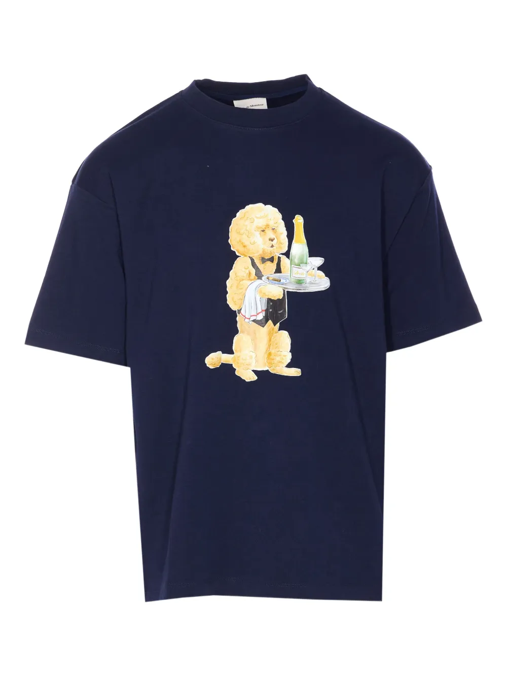 Drôle De Monsieur poodle print crew neck T-shirt - ブルー Drôle De Monsieur poodle print crew neck T-shirt - ブルー