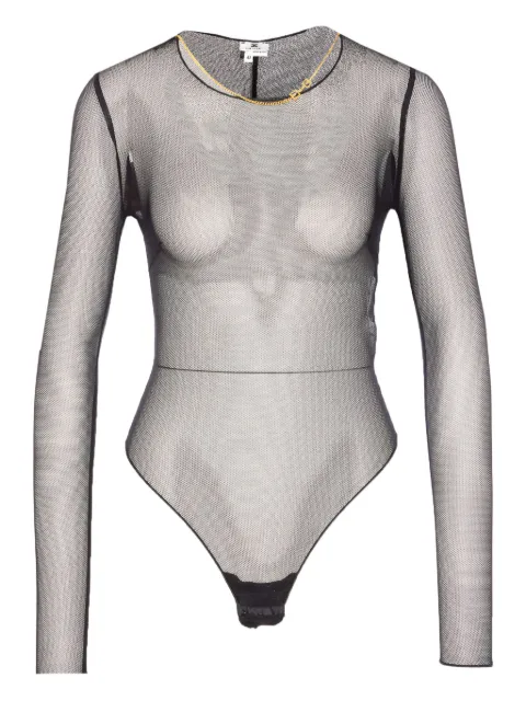 Elisabetta Franchi mesh long-sleeve bodysuit