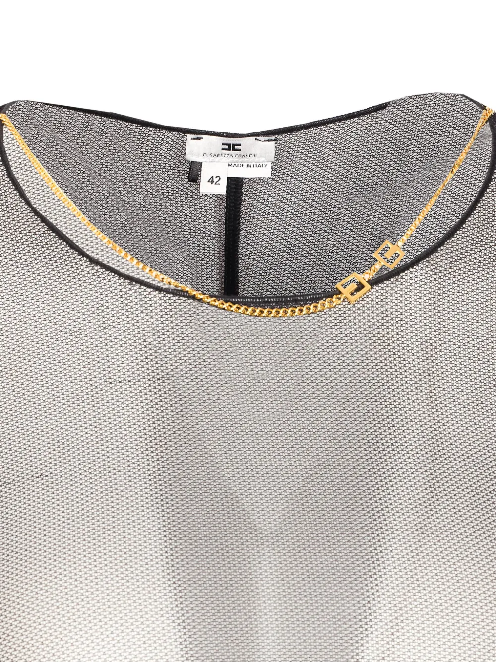 Elisabetta Franchi mesh long-sleeve bodysuit Zwart