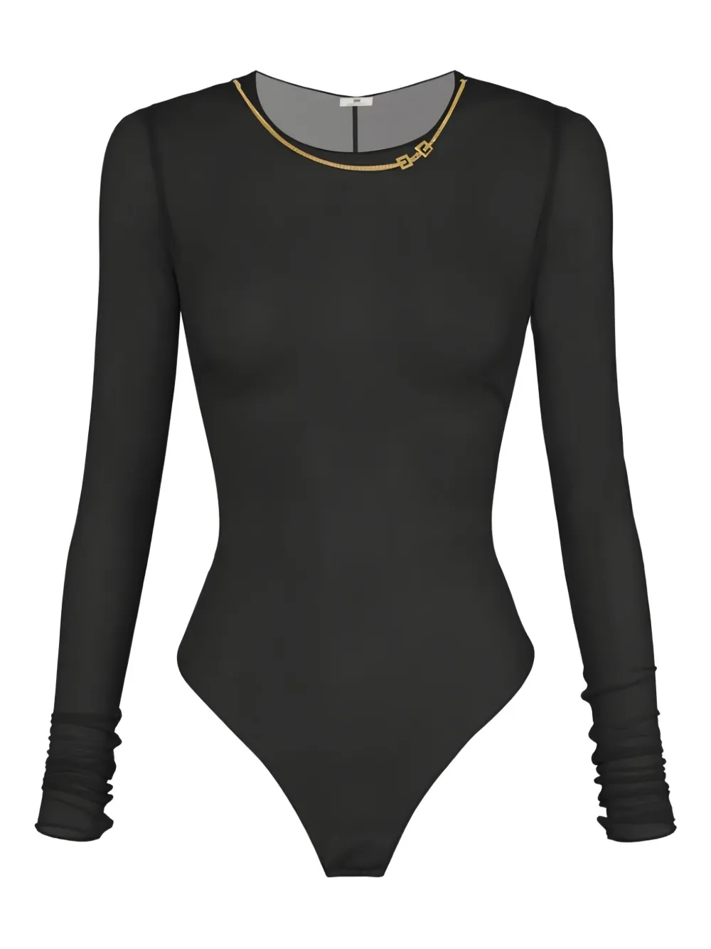 Elisabetta Franchi mesh long-sleeve bodysuit | Black | Image 1