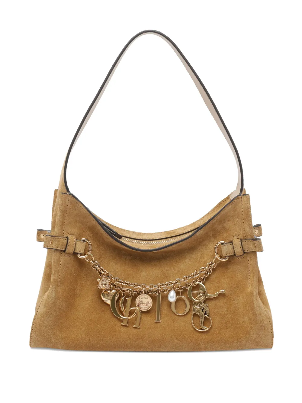 Chloé charms suede shoulder bag Bruin