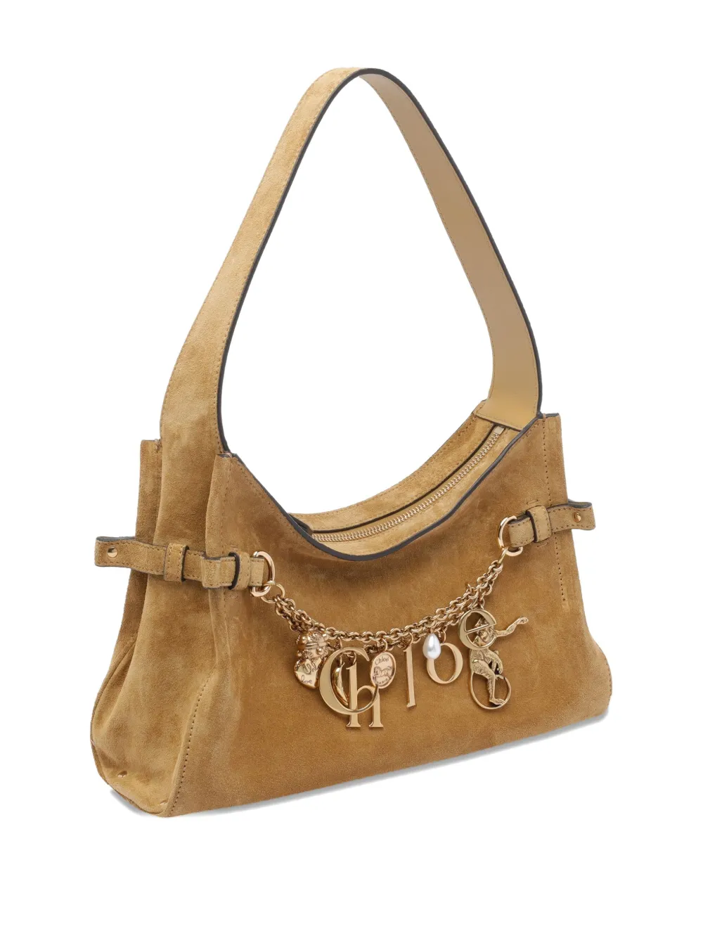 Chloé charms suede shoulder bag Bruin