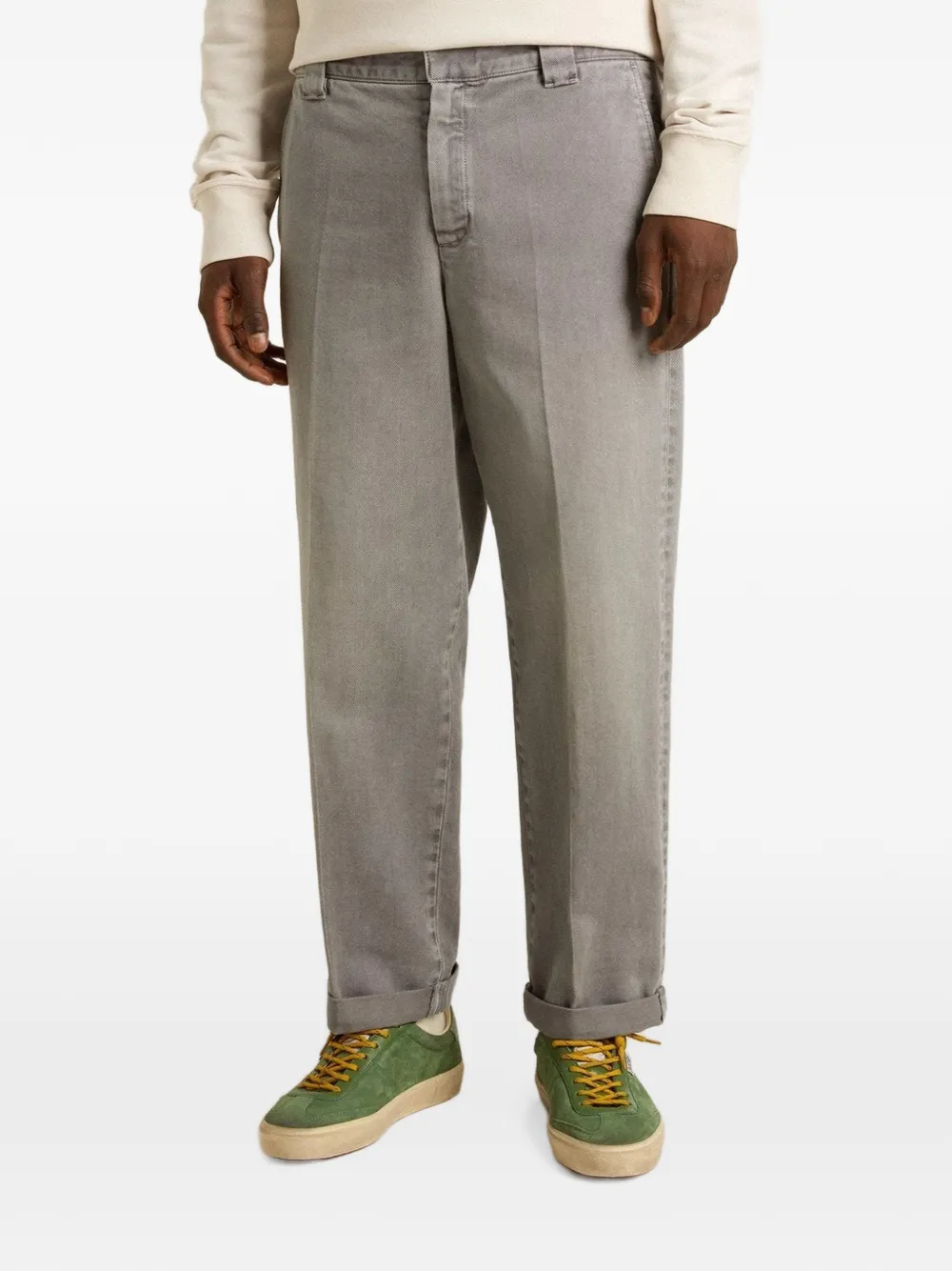 Golden Goose Katoenen broek met omgeslagen zoom Grijs