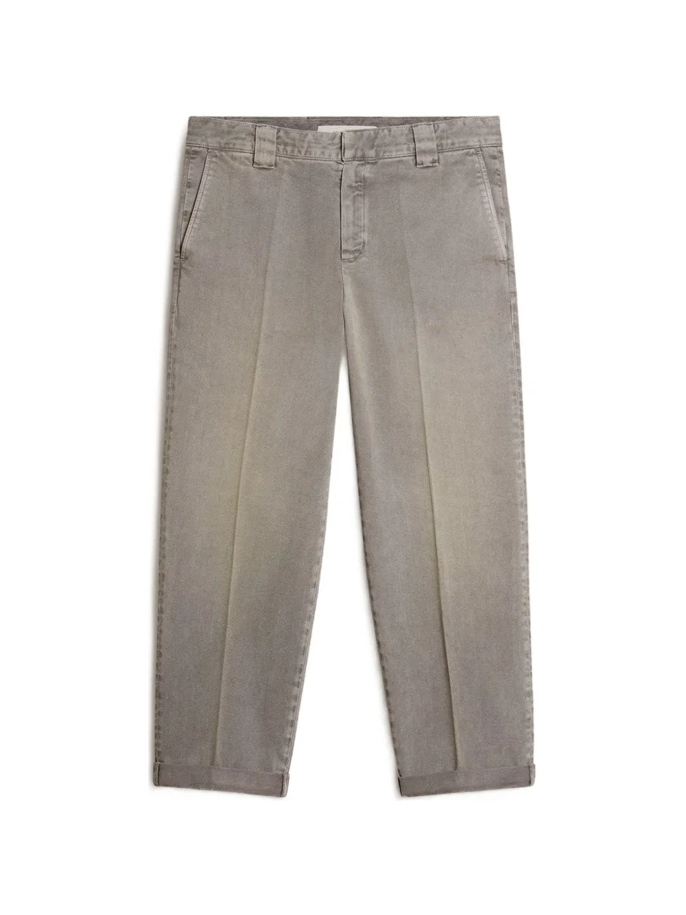 Golden Goose Katoenen broek met omgeslagen zoom Grijs