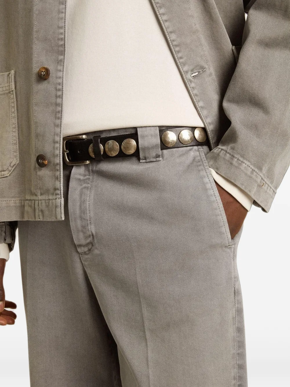 Golden Goose Katoenen broek met omgeslagen zoom Grijs