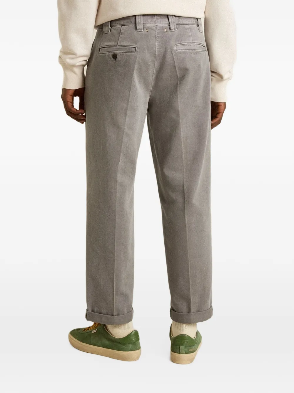 Golden Goose Katoenen broek met omgeslagen zoom Grijs
