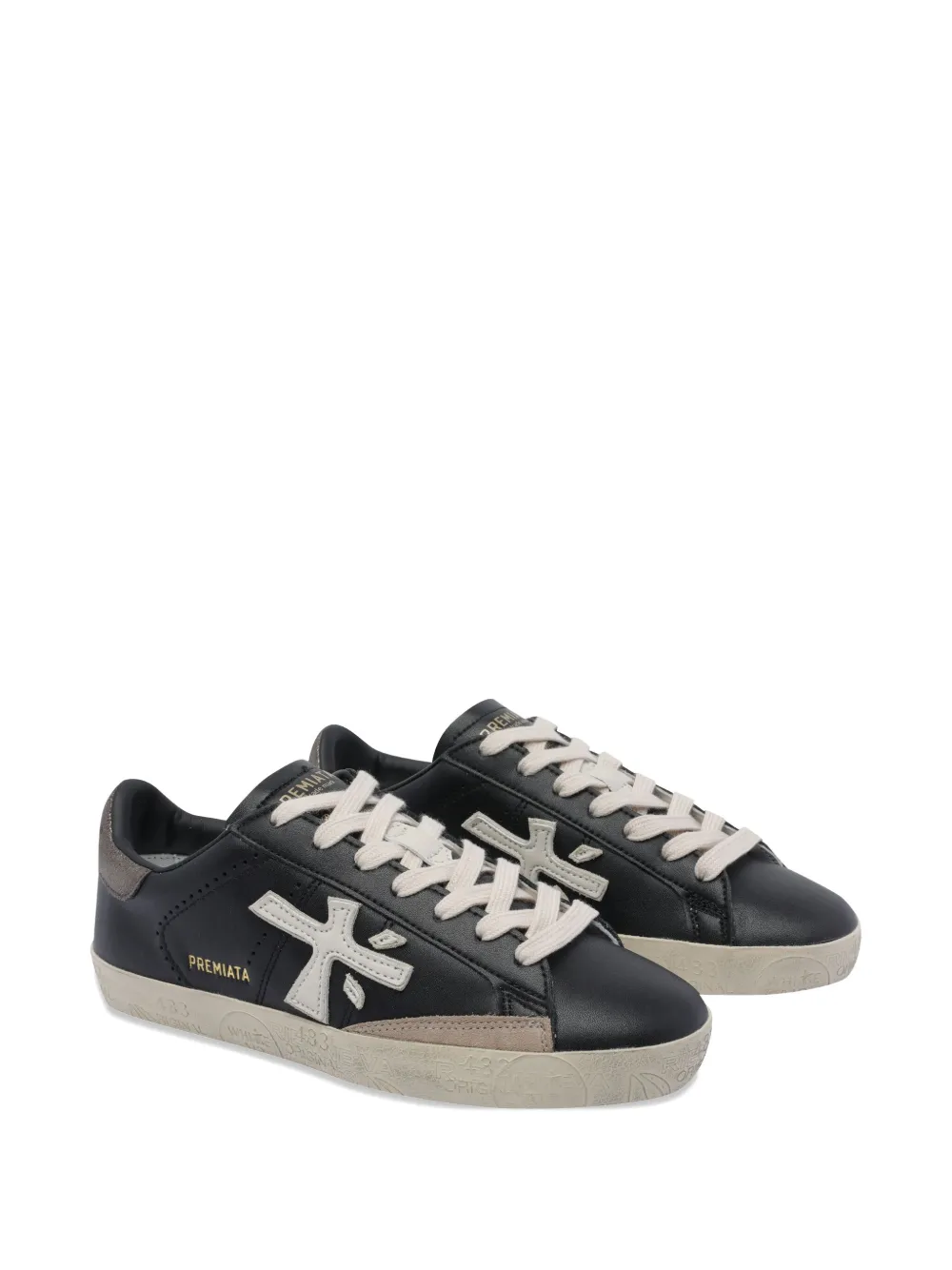 Premiata logo-detail round-toe sneakers | Black | Image 1