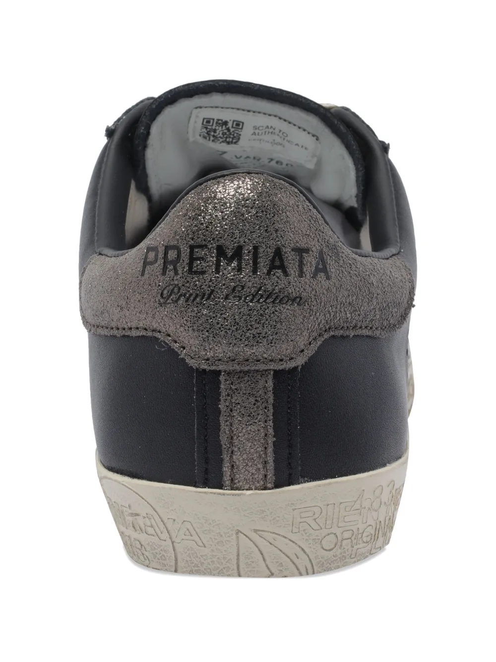 Premiata Sneakers met logodetail en ronde neus Zwart